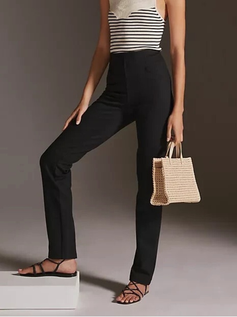 Anthropologie Maeve Slim Seamed Leggings Ponte Knit Pants Black Medium